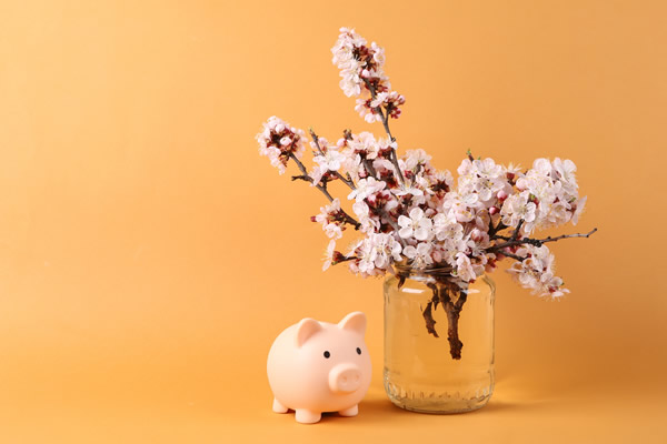 Greenwood CU Piggy Bank with Flowers_sm