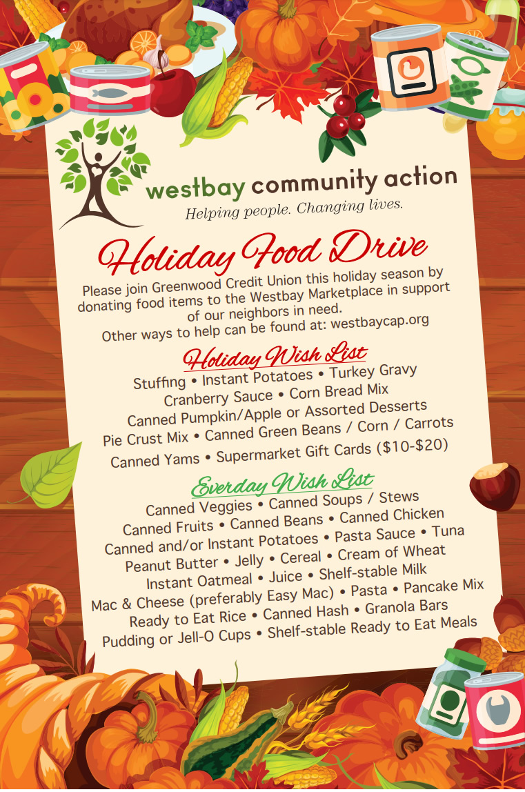 Westbay Holiday Food Drive Poster 2023